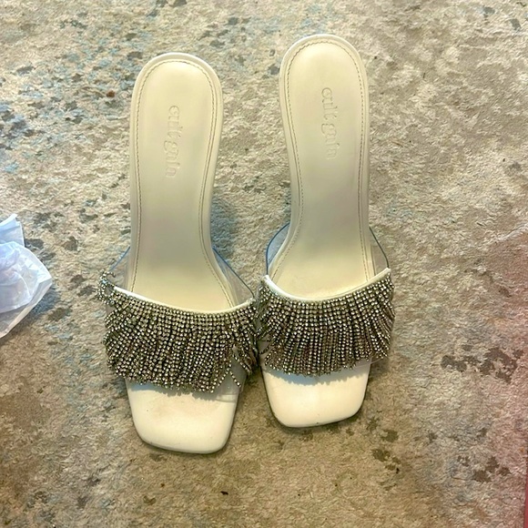Cult Gaia white sparkly heels - Picture 1 of 4